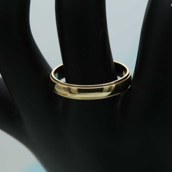 10 K Gold wedding Band 4mm , white gold, yellow gold,rose gold, Tiffany Milgrain - Picture 2 of 4